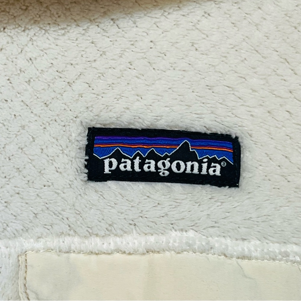 Patagonia Fleece Pullover Women's Re-Tool Snap-T Sz M Ivory Cream - Picture 7 of 15